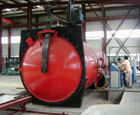 Sweep type autoclave